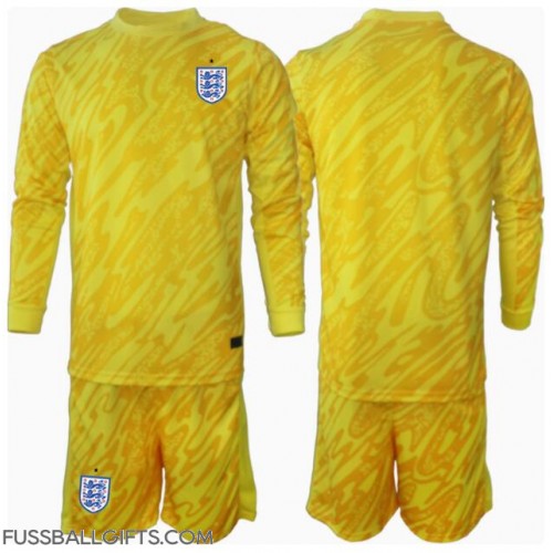 England Torwart Fußballbekleidung Auswärtstrikot Kinder EM 2024 Langarm (+ kurze hosen)